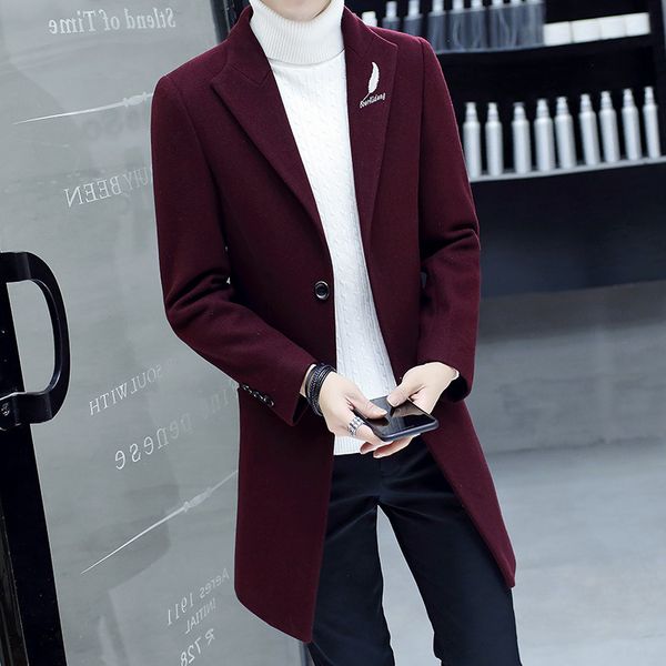 2021 new men wool long coat coats winter mens black trench jackets big size casual lapel burgundy men's jacket yx5c
2021 new men wool long coat coats winter mens black trench jackets big size casual lapel burgundy men's jacket yx5c