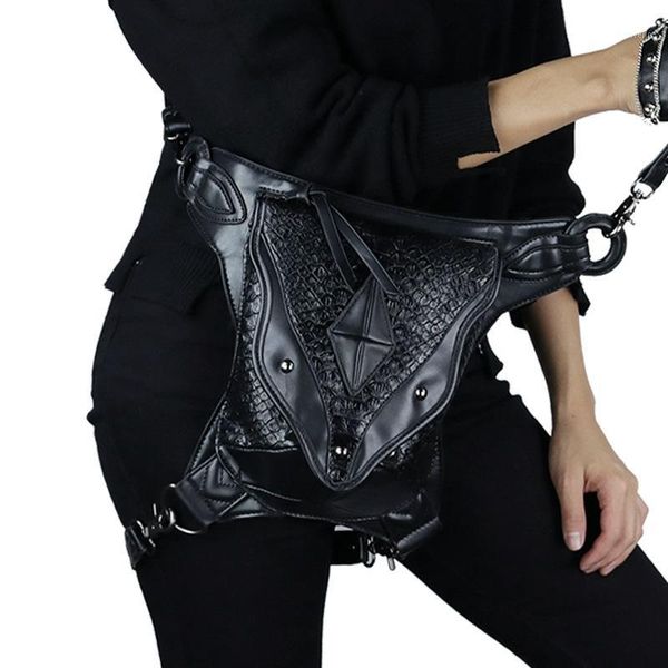 waist bags fashion steampunk women's men's bag black pu leather portable outdoor travel chest purse fannypack tactics1
waist bags fashion steampunk women's men's bag black pu leather portable outdoor travel chest purse fannypack tactics1