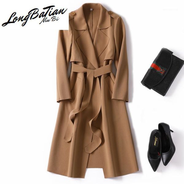 women's trench coats spring autumn fashion office coat women belt long sleeve classic elegant business khaki windbreaker female overcoa, Tan;black 
women's trench coats spring autumn fashion office coat women belt long sleeve classic elegant business khaki windbreaker female overcoa, Tan;black
