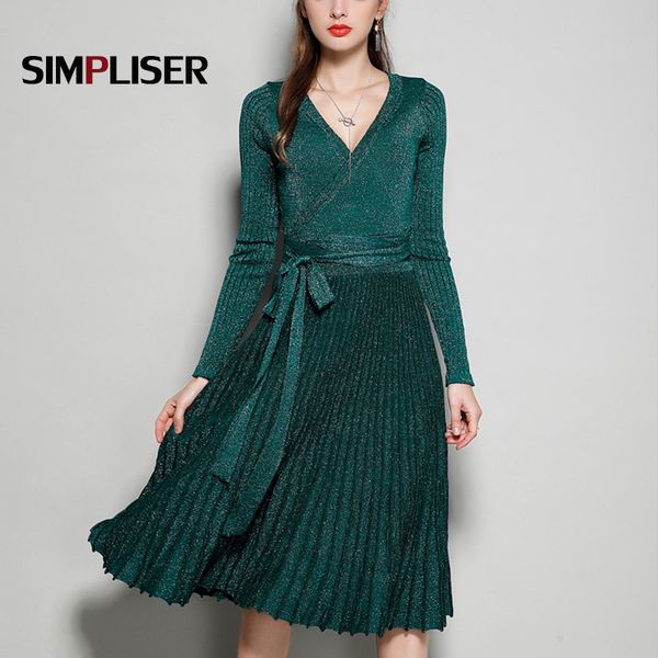 deep v-neck women sweater dresses spring long sleeve knitting dresses party vestidos high waist long pleated dresses 201204, Black;pink
deep v-neck women sweater dresses spring long sleeve knitting dresses party vestidos high waist long pleated dresses 201204, Black;pink