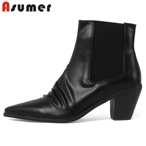 boots asumer 2021 fashion genuine leather shoes women pleated western pointed toe cool casual woman black
boots asumer 2021 fashion genuine leather shoes women pleated western pointed toe cool casual woman black