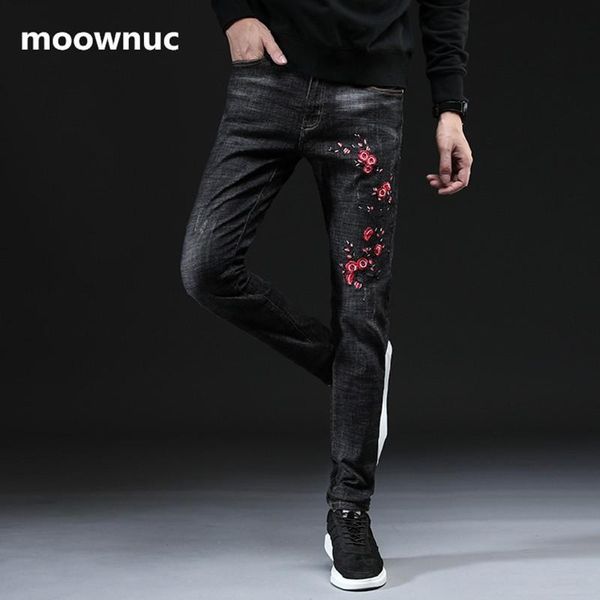 men's jeans spring fashion casual embroidery slim fit trousers elastic men black classics denim skinny mens size 28-38, Blue
men's jeans spring fashion casual embroidery slim fit trousers elastic men black classics denim skinny mens size 28-38, Blue