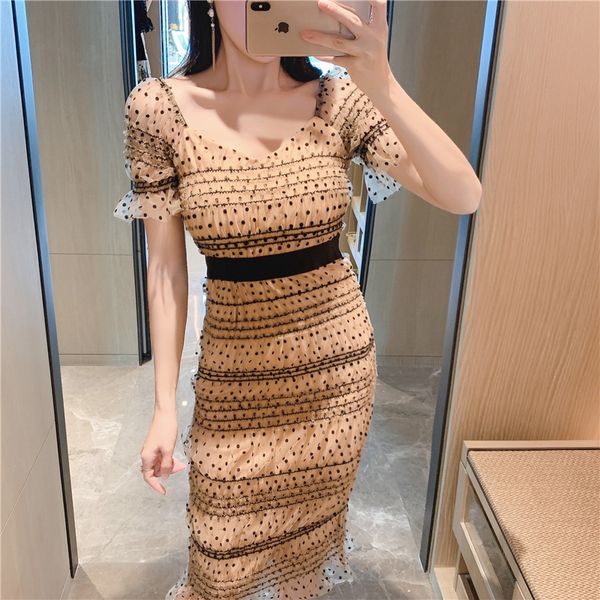 2021 new summer polka dot knitted dress woman short sleeve with cleavage v casual holiday dressed as women's party shopping abroad q8ir, Black;gray
2021 new summer polka dot knitted dress woman short sleeve with cleavage v casual holiday dressed as women's party shopping abroad q8ir, Black;gray