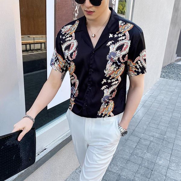 men shirts summer 2020 new cuba collar printed short sleeve shirt owner fashion men's shirts print short high street wind, White;black
men shirts summer 2020 new cuba collar printed short sleeve shirt owner fashion men's shirts print short high street wind, White;black