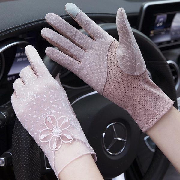five fingers gloves women summer sunscreen touch screen cotton breathable elasticity lace elegant female outdoor driving anti-uv, Blue;gray
five fingers gloves women summer sunscreen touch screen cotton breathable elasticity lace elegant female outdoor driving anti-uv, Blue;gray