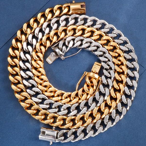 hiphop 12mm wide miami cuban chain choker necklace for men 50/55/60/65/76cm gold chain on neck collar statement boys jewellery, Silver
hiphop 12mm wide miami cuban chain choker necklace for men 50/55/60/65/76cm gold chain on neck collar statement boys jewellery, Silver