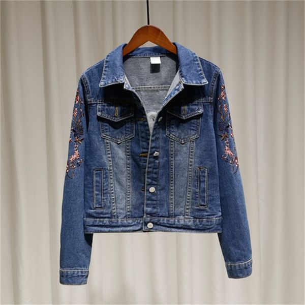 2021 new heavy embroidery denim female long-sleeved korean of the slim slimming short embroidered jacket 9ocu, Black;brown
2021 new heavy embroidery denim female long-sleeved korean of the slim slimming short embroidered jacket 9ocu, Black;brown