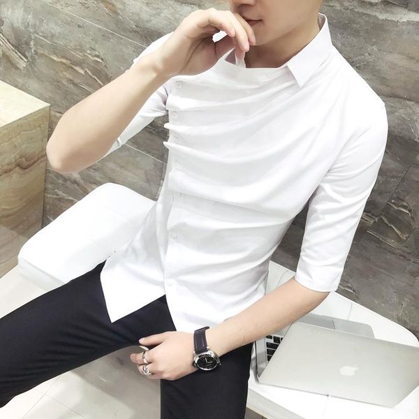 fashion retro summer half sleeve men stand collar shirt beach slim fit night club bright male solid business casual shirts, White;black
fashion retro summer half sleeve men stand collar shirt beach slim fit night club bright male solid business casual shirts, White;black
