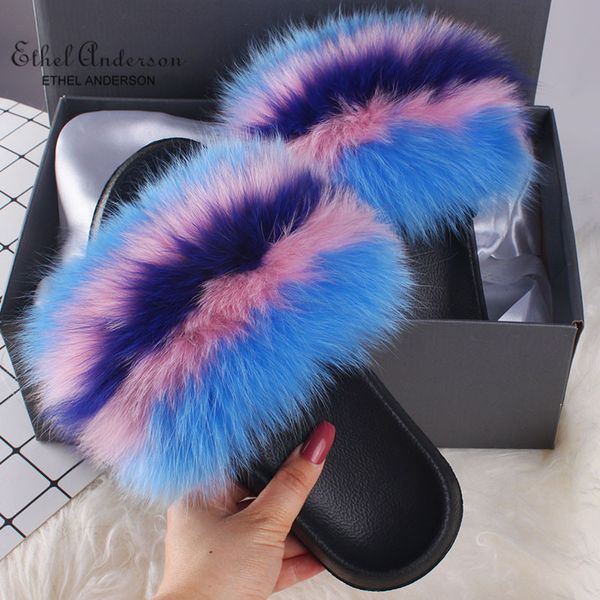 ethel anderson real fur slippers slides plus fox raccoon fur flip flops fluffy popular sandals shoes x1020, Black
ethel anderson real fur slippers slides plus fox raccoon fur flip flops fluffy popular sandals shoes x1020, Black