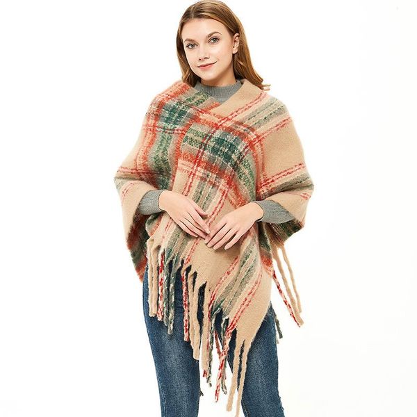 scarves hijab winter cross border 2021 autumn and thickened shawl european american women's fine grid coarse tassel cape, Blue;gray
scarves hijab winter cross border 2021 autumn and thickened shawl european american women's fine grid coarse tassel cape, Blue;gray