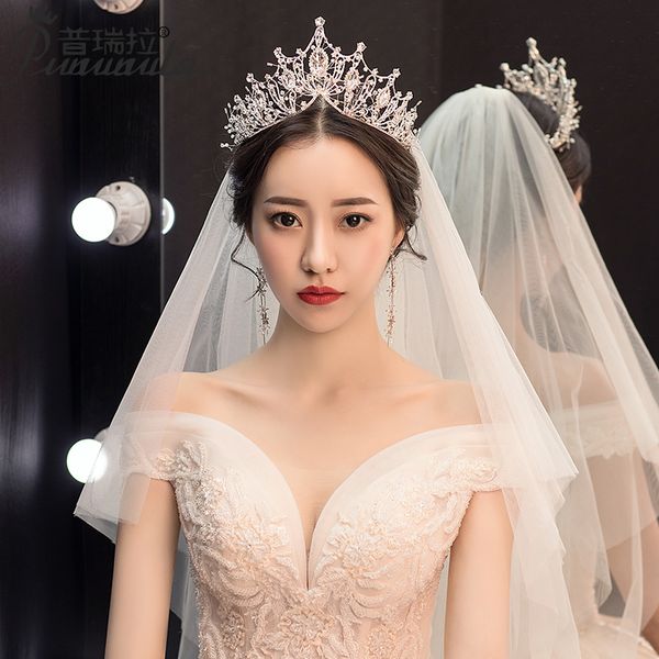 bridal headdress new atmosphere crown dress hair wedding japanese and korean baroque accessories, Silver
bridal headdress new atmosphere crown dress hair wedding japanese and korean baroque accessories, Silver