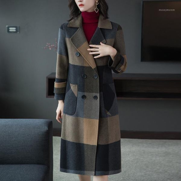 women's trench coats autumn and winter women's fashion woolen overcoat women show thin foreign style plaid coat medium length coat, Tan;black
women's trench coats autumn and winter women's fashion woolen overcoat women show thin foreign style plaid coat medium length coat, Tan;black