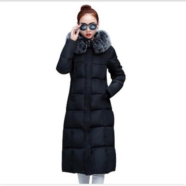 women's down & parkas 2021 winter lengthened over-the-knee fur collar hooded cotton padded jacket coat, Black
women's down & parkas 2021 winter lengthened over-the-knee fur collar hooded cotton padded jacket coat, Black