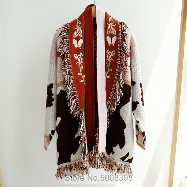 woman color patchwork wool cashmere blend cardgian tassels flowers embroidered drop shoulder long sleeves with belt h1211, White;black
woman color patchwork wool cashmere blend cardgian tassels flowers embroidered drop shoulder long sleeves with belt h1211, White;black