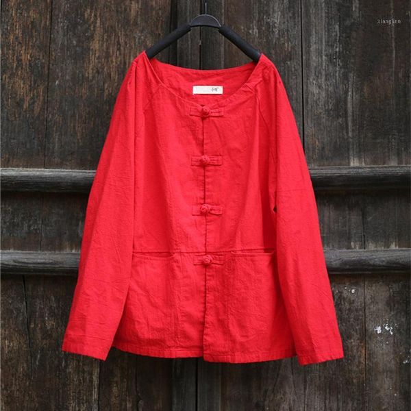 johnature 2020 autumn vintage buckle pocket women shirts new solid color loose o-neck cotton linen long sleeve shirts1, White
johnature 2020 autumn vintage buckle pocket women shirts new solid color loose o-neck cotton linen long sleeve shirts1, White