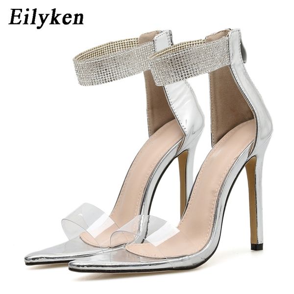 eilyken summer new crystal ankle strap women open toe pvc zipper thin high heels sandals female wedding shoes y200323, Black
eilyken summer new crystal ankle strap women open toe pvc zipper thin high heels sandals female wedding shoes y200323, Black