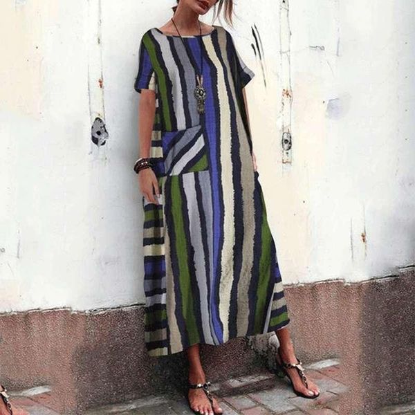 zanzea 2020 women short sleeve striped maxi dress summer bohemian sundress beach vestido robe femme dresses kaftan big size 5xl, Black;gray
zanzea 2020 women short sleeve striped maxi dress summer bohemian sundress beach vestido robe femme dresses kaftan big size 5xl, Black;gray