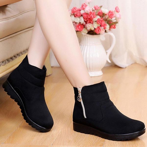 women's winter boots 2021 fashion warm plush soft bottom ankle boots for women non-slip zipper female big size 411, Black
women's winter boots 2021 fashion warm plush soft bottom ankle boots for women non-slip zipper female big size 411, Black
