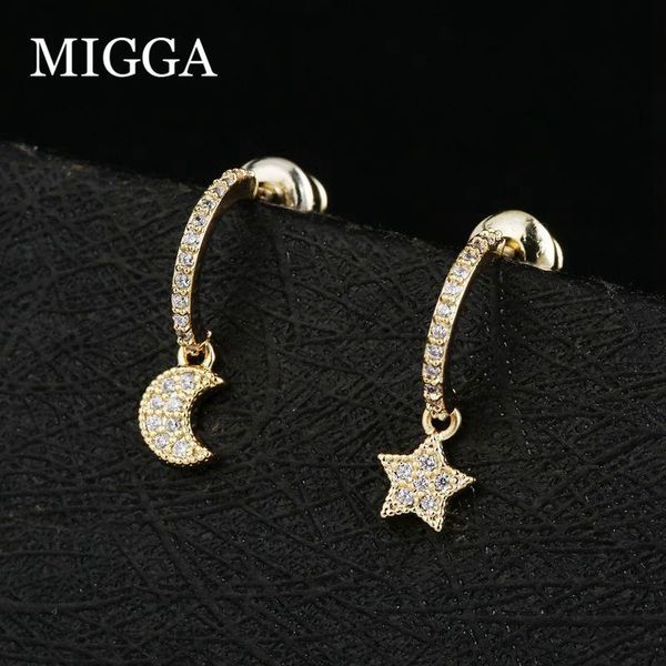 migga micro paved cubic zircon moon star earrings gold color cz crystal small dangle earrings women jewelry, Silver
migga micro paved cubic zircon moon star earrings gold color cz crystal small dangle earrings women jewelry, Silver