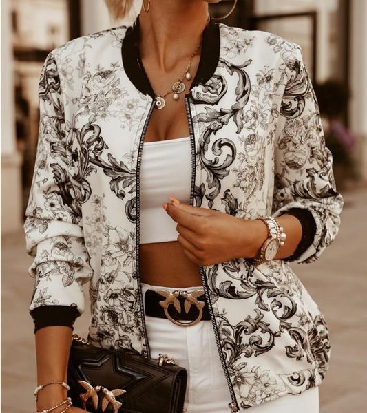 2020 women bomber jacket thin printing jackets fashion basic long sleeve coat casual windbreaker stand collar slim outerwear 1015, Black;brown
2020 women bomber jacket thin printing jackets fashion basic long sleeve coat casual windbreaker stand collar slim outerwear 1015, Black;brown