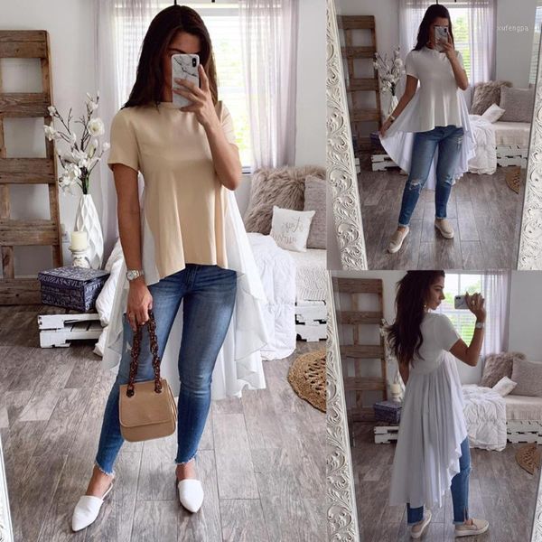 women forked tail t-shirt summer ladies short sleeve solid tee large size female cotton tshirt beauty printed side fork1, White
women forked tail t-shirt summer ladies short sleeve solid tee large size female cotton tshirt beauty printed side fork1, White