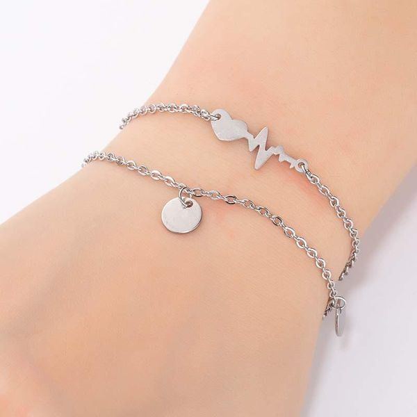 2020 fashion woman bracelet double stainless steel jewelry cuff student bracelet creative love ecg charm girl friendship gift, Golden;silver
2020 fashion woman bracelet double stainless steel jewelry cuff student bracelet creative love ecg charm girl friendship gift, Golden;silver