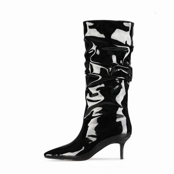 ladies shoes scarpe da donna women boots 2020 the new thin heels classics fashion pointed patent leather solid color rubber rome, Black
ladies shoes scarpe da donna women boots 2020 the new thin heels classics fashion pointed patent leather solid color rubber rome, Black