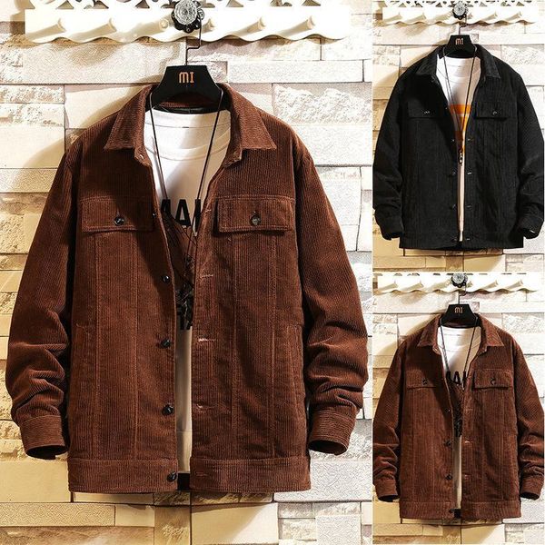 autumn man leisure time corduroy men's wear jacket outdoors will code work clothes loose coat1, Black;brown
autumn man leisure time corduroy men's wear jacket outdoors will code work clothes loose coat1, Black;brown