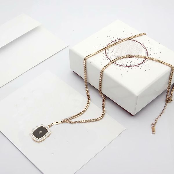 new arrive fashion lady titanium steel 18k gold thick long necklace with c letter settings diamond black square pendant 3 color
new arrive fashion lady titanium steel 18k gold thick long necklace with c letter settings diamond black square pendant 3 color