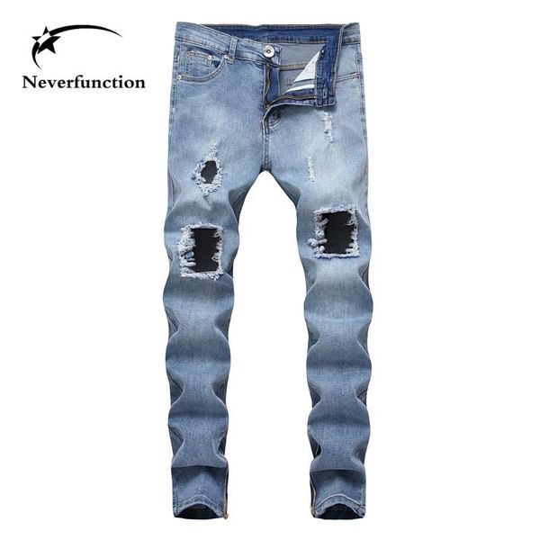 новый ripped mens vintage хип-хоп denim молния тощей известных джинсы slim fit streetwear личности мужского колено отверстие джинсовых брюки, Blue
новый ripped mens vintage хип-хоп denim молния тощей известных джинсы slim fit streetwear личности мужского колено отверстие джинсовых брюки, Blue