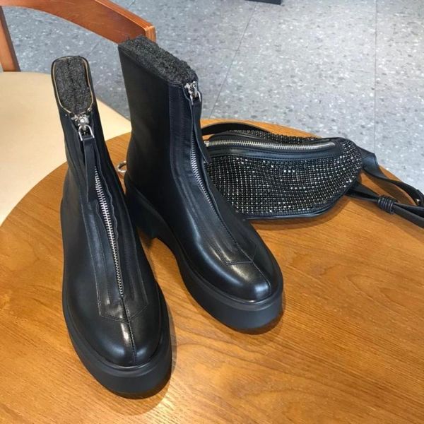 women boots 2020 winter ankle boots woman thick bottom women shoes comfort genuine leather round toe shoes zip, Black
women boots 2020 winter ankle boots woman thick bottom women shoes comfort genuine leather round toe shoes zip, Black