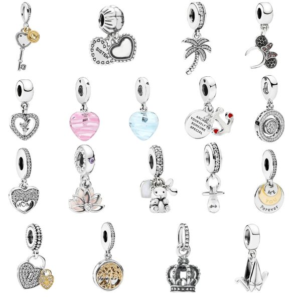 925 sterling silver luxury women's jewelry mouse key coconut lotus crown drop paper crane pendant fit pandora bracelet necklace diy, Black
925 sterling silver luxury women's jewelry mouse key coconut lotus crown drop paper crane pendant fit pandora bracelet necklace diy, Black