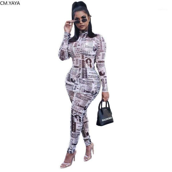 new winter women sets half turtleneck full sleeve pants suit newspaper print night club wear two piece outfits q51511, White
new winter women sets half turtleneck full sleeve pants suit newspaper print night club wear two piece outfits q51511, White