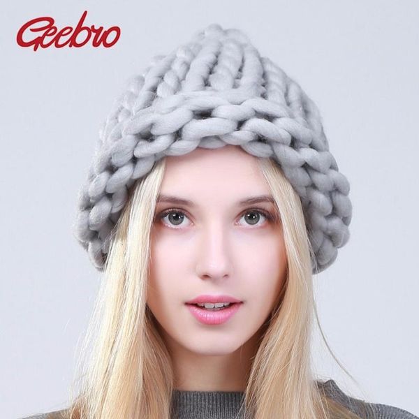 geebro women winter warm beanies hat handmade thick knitted coarse lines cable hat candy color crochet caps female beanie hats, Blue;gray
geebro women winter warm beanies hat handmade thick knitted coarse lines cable hat candy color crochet caps female beanie hats, Blue;gray