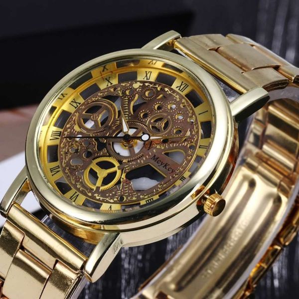 men's fashion hollow watch korean quartz men's non mechanical watch gift watch, Slivery;brown
men's fashion hollow watch korean quartz men's non mechanical watch gift watch, Slivery;brown