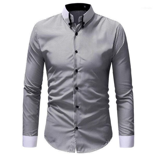 autumn winter new mens classic striped collar casual camisa shirts slim long sleeve men designer male fashion shirt 2colour11, White;black
autumn winter new mens classic striped collar casual camisa shirts slim long sleeve men designer male fashion shirt 2colour11, White;black