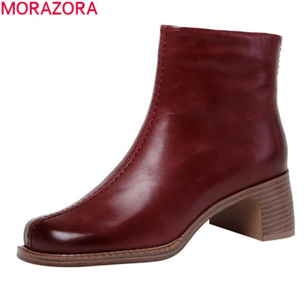 boots morazora 2021 arrival fashion women thick heels square toe solid color ladies shoes genuine leather, Black
boots morazora 2021 arrival fashion women thick heels square toe solid color ladies shoes genuine leather, Black