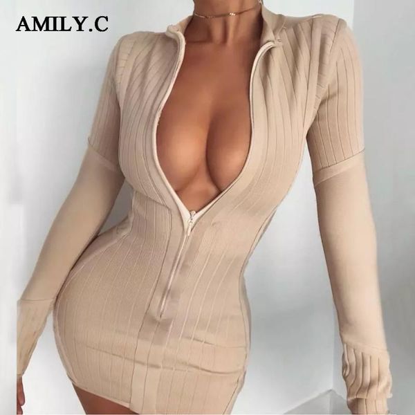 2020 autumn new women's fashion apricot long sleeve standing collar front zipper bandage dress party dress vestidos, Black;gray
2020 autumn new women's fashion apricot long sleeve standing collar front zipper bandage dress party dress vestidos, Black;gray