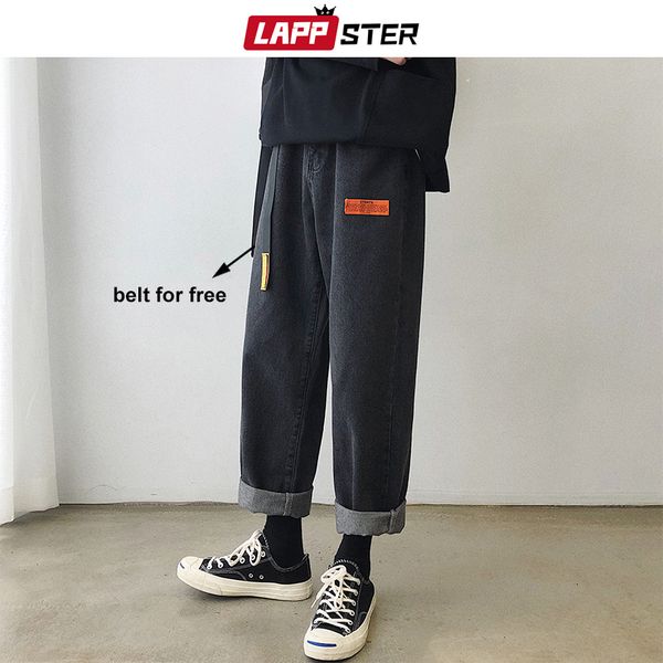 lappster mens korean fashoins harem blue jeans pants 2020 vintage straight pants harajuku jeans baggy belt denim, Black
lappster mens korean fashoins harem blue jeans pants 2020 vintage straight pants harajuku jeans baggy belt denim, Black