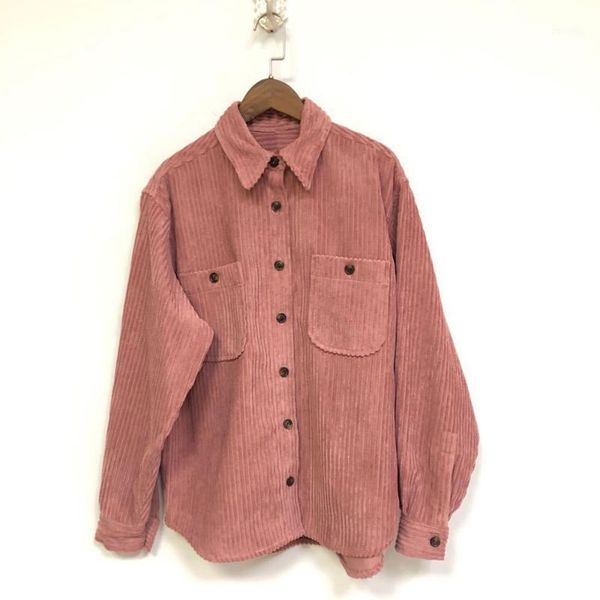 women corduroy long sleeve lapel blouse shirt - fall/winter 2020 ladies casual stylish shirt, White
women corduroy long sleeve lapel blouse shirt - fall/winter 2020 ladies casual stylish shirt, White