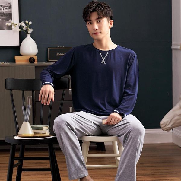wear men's pajamas spring and autumn long sleeve cotton spring and autumn youth sports large round neck home wear set, Black;brown
wear men's pajamas spring and autumn long sleeve cotton spring and autumn youth sports large round neck home wear set, Black;brown