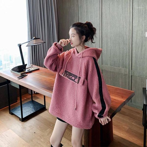 women warm hoodie 2020 winter loose hoodies sweatshirts streetwear thick lamb wool overcoat letter printed oversize outwear1, Black
women warm hoodie 2020 winter loose hoodies sweatshirts streetwear thick lamb wool overcoat letter printed oversize outwear1, Black
