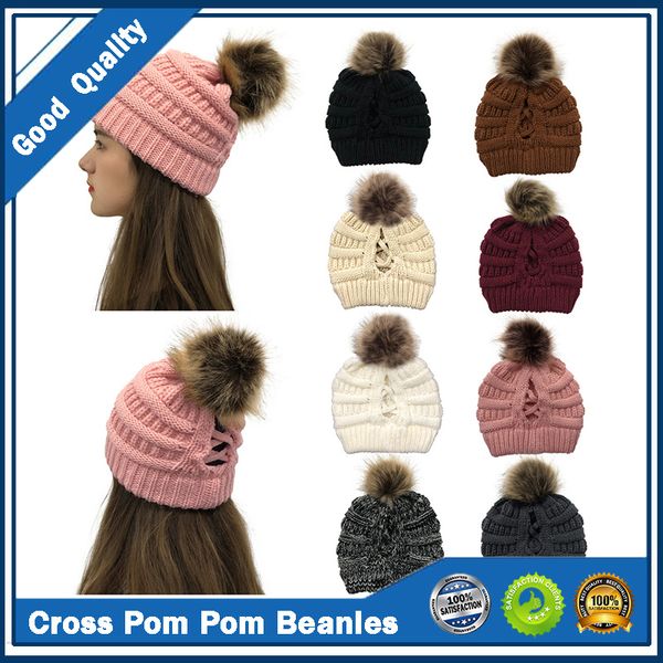 8 цветов criss cross pom pom beanies женщина девушки зимней вязаные шапки открытого хвостик шапочка съемного pompom hat вязать cross cap dhl
8 цветов criss cross pom pom beanies женщина девушки зимней вязаные шапки открытого хвостик шапочка съемного pompom hat вязать cross cap dhl