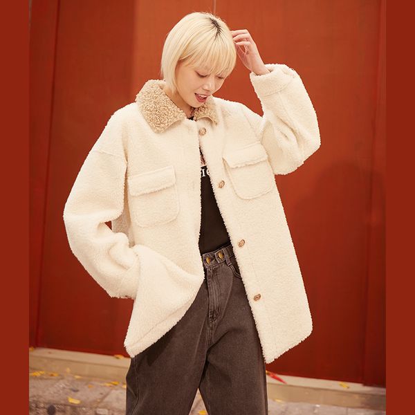 elfsack white teddy lazy single breasted straight wool coats women,2020 autumn pure new korean casual ladies warmness outwear lj201201, Black
elfsack white teddy lazy single breasted straight wool coats women,2020 autumn pure new korean casual ladies warmness outwear lj201201, Black