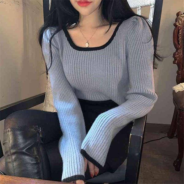 knitted sweater women jumper spring long puff sleeve u neck solid elegant casual sweater women wool pullover, White;black
knitted sweater women jumper spring long puff sleeve u neck solid elegant casual sweater women wool pullover, White;black