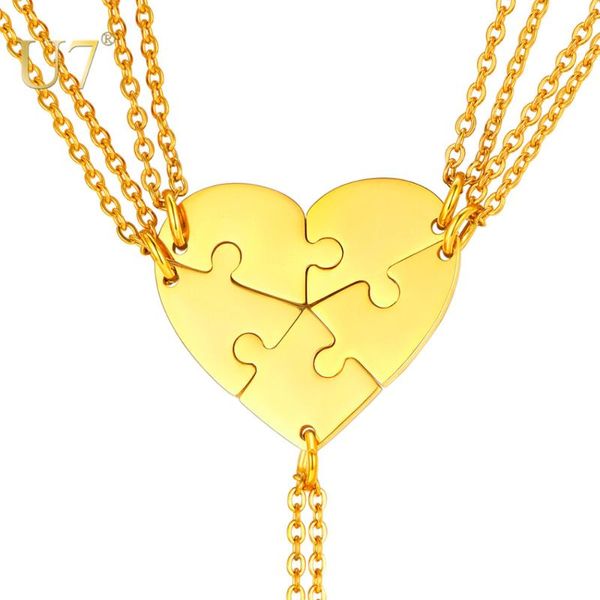 pendant necklaces u7 bff personalized necklace for 5 stainless steel couple love heart matching set mother's day gift p1241, Silver
pendant necklaces u7 bff personalized necklace for 5 stainless steel couple love heart matching set mother's day gift p1241, Silver