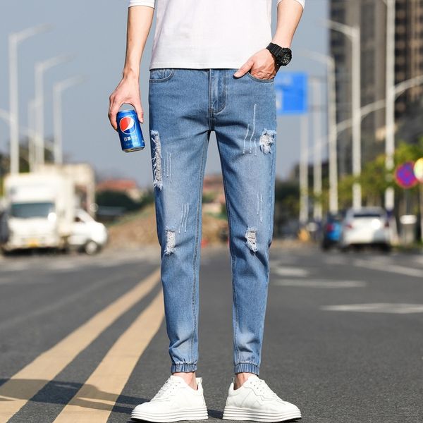 stretch men's nine point jeans jeans jeanspants and jeanssummer thin fashion brand slim fit korean fashion with holes in all kinds of p, Blue
stretch men's nine point jeans jeans jeanspants and jeanssummer thin fashion brand slim fit korean fashion with holes in all kinds of p, Blue