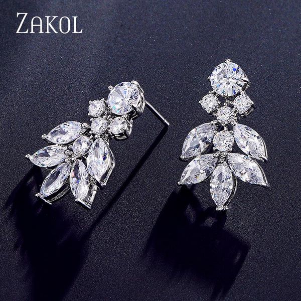 zakol marquise cut cluster flower zirconia crystal stud earrings shiny leaf bridal wedding jewelry for women, Golden;silver
zakol marquise cut cluster flower zirconia crystal stud earrings shiny leaf bridal wedding jewelry for women, Golden;silver