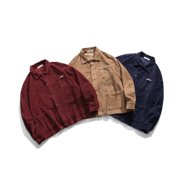2021 new corduroy's fashion version releases kong's spring autumn style men's women's all-match retro jacket 3e00, Black;brown
2021 new corduroy's fashion version releases kong's spring autumn style men's women's all-match retro jacket 3e00, Black;brown
