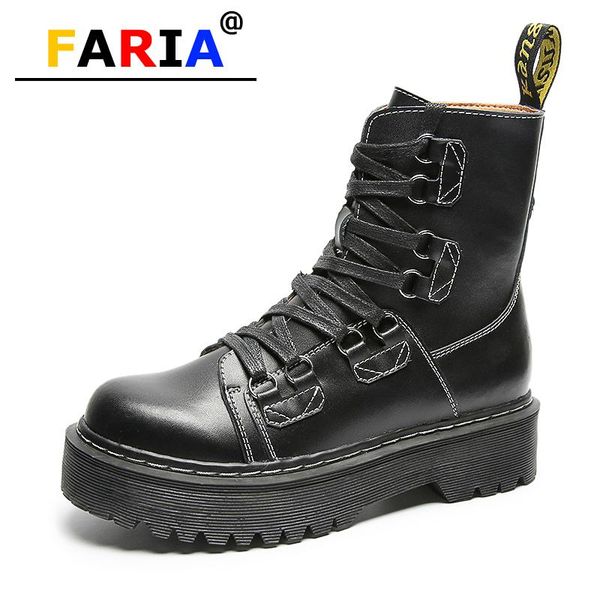 2020 new fashion work & safety motorcycle boots women flat platform genuine leather lace up round toe spring/autumn female shoes, Black
2020 new fashion work & safety motorcycle boots women flat platform genuine leather lace up round toe spring/autumn female shoes, Black
